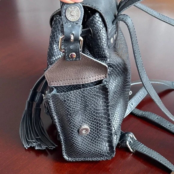 Freebird Charcoal Snake Print Backpack - Picture 7 of 14